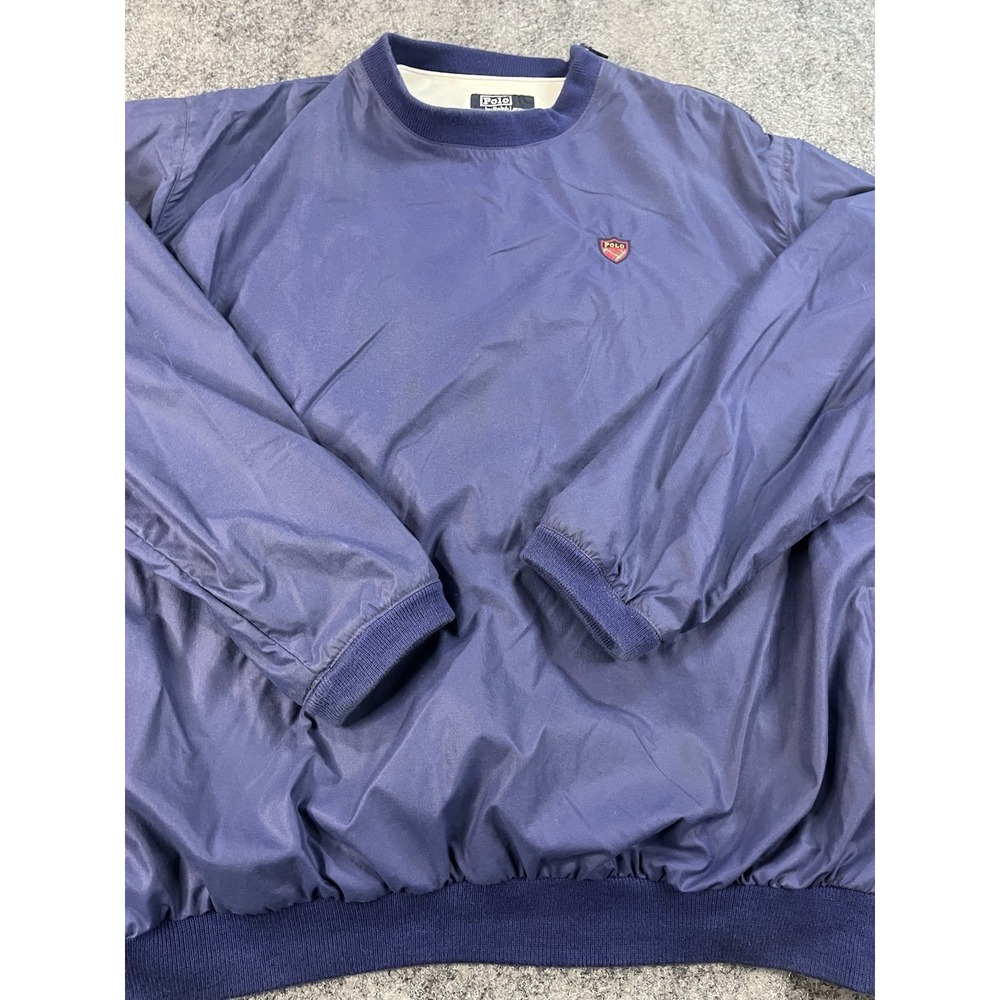 Vtg Polo Ralph Lauren Nylon Windbreaker Pullover Navy Mens Medium Made in USA - Picture 8 of 11